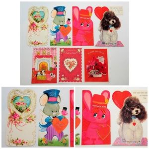 VTG Valentine Folded Card Lot of 7, AUNT & UNCLE
